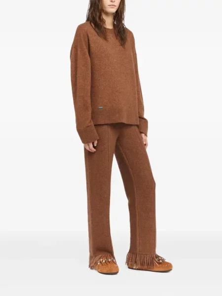 Pulover Alanui cu decolteu rotund maro