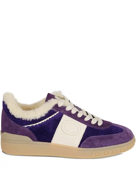 Sneakerși Valentino Garavani cu șireturi din dantelă violet