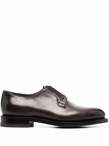 Pantofi derby Santoni din piele maro