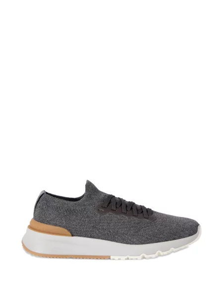 Sneakerși Brunello Cucinelli tricotate gri