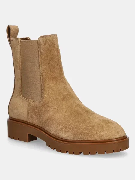 Lauren Ralph Lauren botine din piele întoarsă Allyson maro