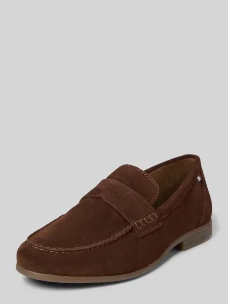 Loafersy z naturalnej skóry z detalem z logo model Trip' Bugatti
