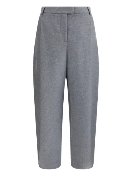 Pantaloni Giorgio Armani de mătase plisate gri