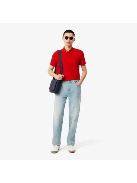 Lacoste Koszulka Polo Smart Paris Z Elastycznej Bawełny czerwona