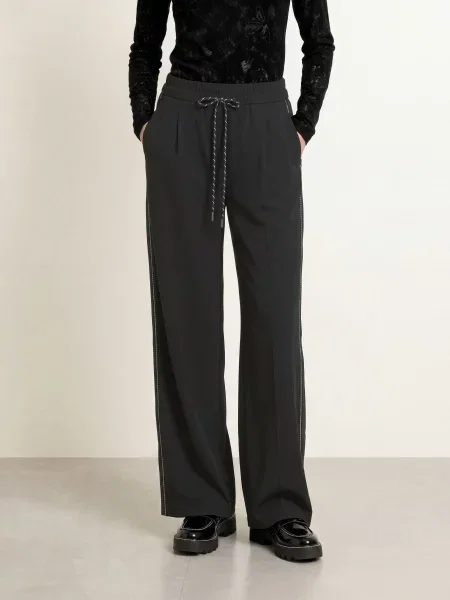 Marc Cain Marlene Kalhoty Wedi S Galonovými Pruhy black new černé