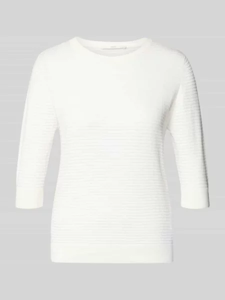 Sweter z dzianiny z rękawem o dł. Lanius biały