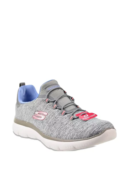Sneakerși Skechers cu șireturi din dantelă gri