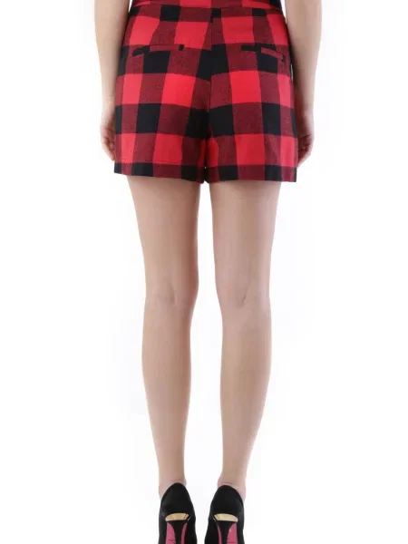 Pantaloni scurți Sexy Woman în carouri negru