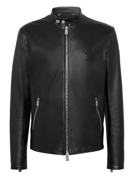 Geanta de piele Billionaire cu broderie negru
