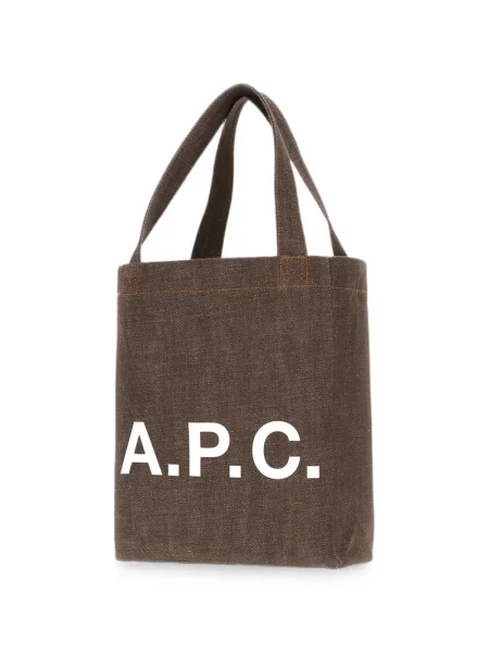 Geantă shopper A.p.c. cu imagine maro