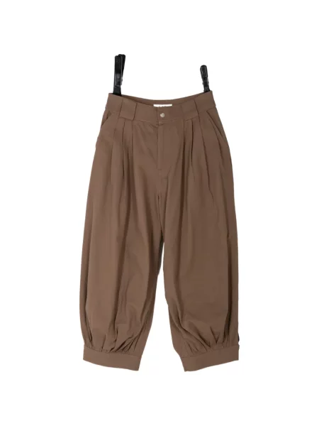 Spodnie Sea plisowane z twillu brązowe