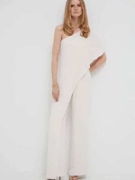 Overal Lauren Ralph Lauren cold shoulder béžová