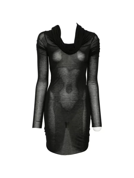 Lung tricou Rick Owens cu glugă negru