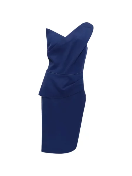 Rochie midi Roland Mouret cu un umăr gol albastru