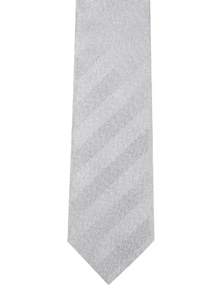 Cravată Errico Formicola cu model herringbone gri