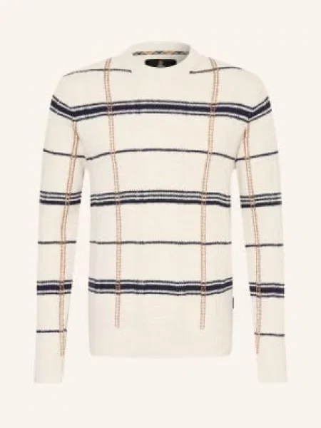 Barbour Sweter Fasey weiss brązowy