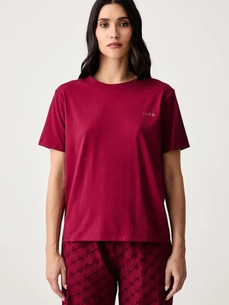 HUGO lounge t-shirt γυναικείο με ελαστάν ID T-SHIRT κόκκινο