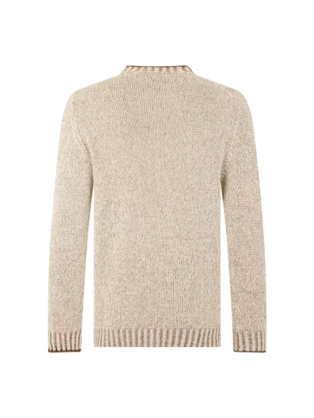 Sweter Fedeli z długim rękawem elegancki beżowy
