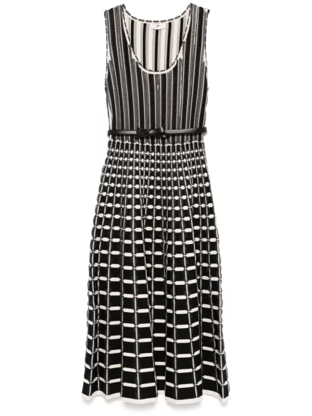 Rochie midi Elisabetta Franchi cu volane până la genunchi de costum negru