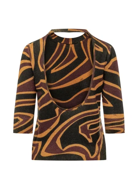 Pulover Pucci cu imagine cu imprimeu abstract portocaliu