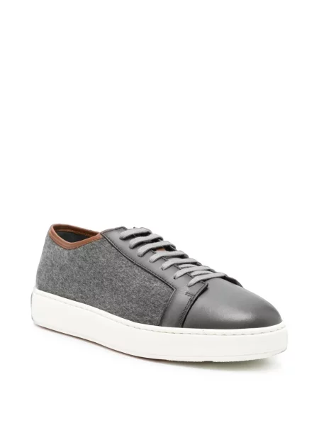 Sneakerși Santoni din cașmir gri