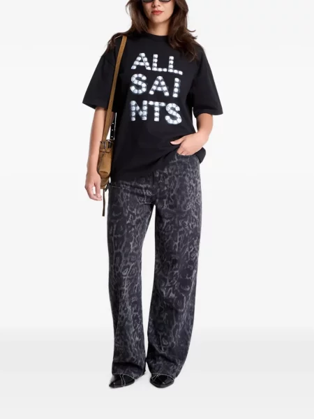 Tricou Allsaints cu imagine negru