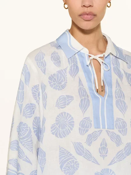 Ivi Collection Bluzka Z Koronką Z Dziurkami weiss