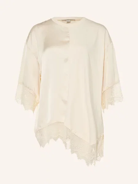 Allsaints Halenka Lenny Ze Směsi Materiálů krémová
