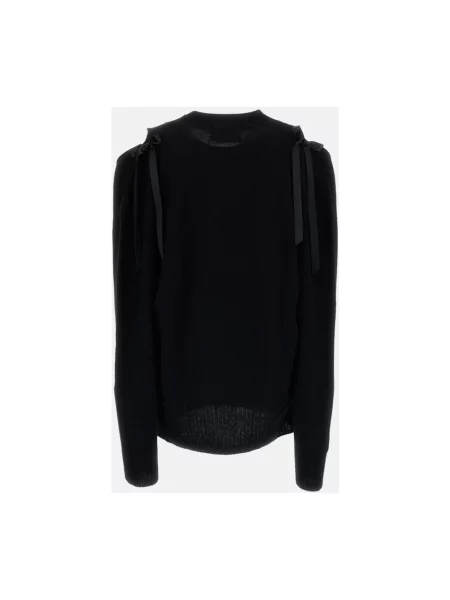 Sweter Simone Rocha z kaszmiru z dekoltem w serek czarny