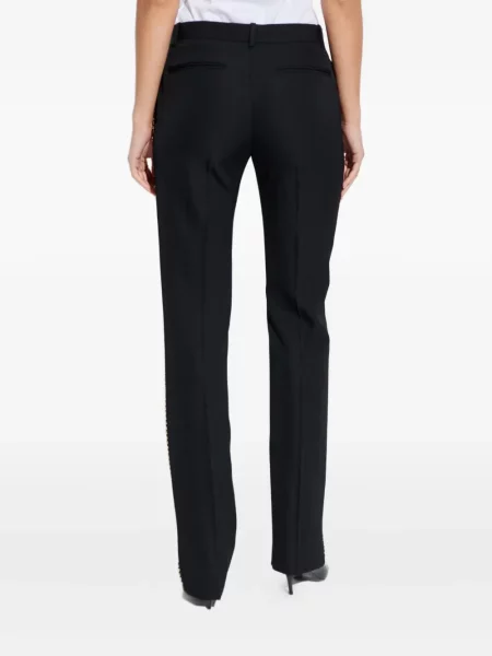 Pantaloni Versace de lână cu tepi negru