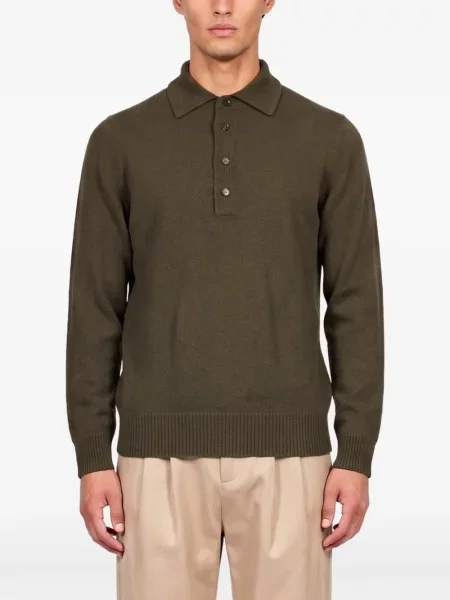 Lung tricou polo Zegna verde