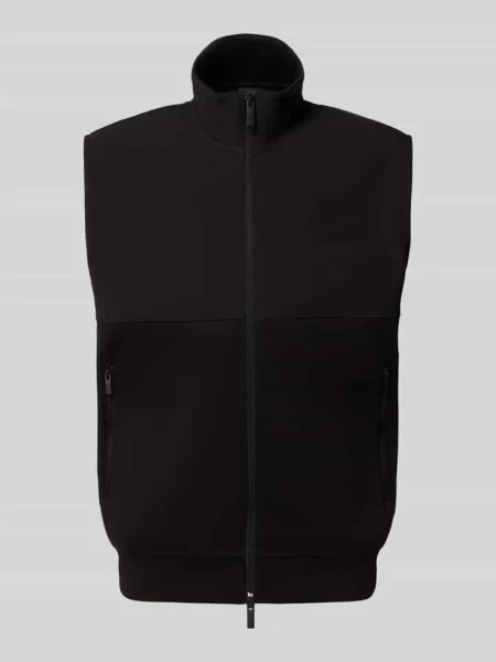 Kamizelka z dzianiny dresowej z zamkiem błyskawicznym dwustronnym model ‘FELPA’ Armani Exchange czarna
