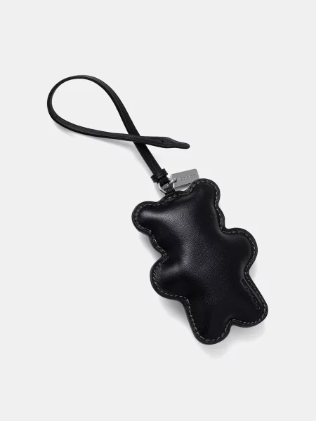 Usnjen obesek za ključe Coach črna