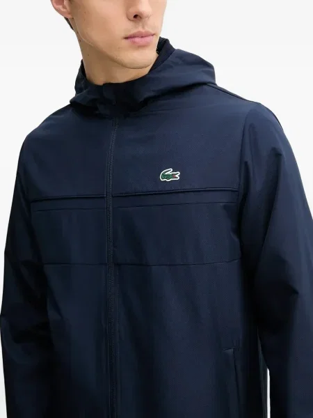 Geacă Lacoste cu glugă albastru