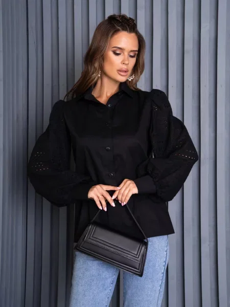 Сорочка ISSA Plus шовк чорний