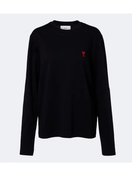 Tricou Ami Paris din jerseu negru