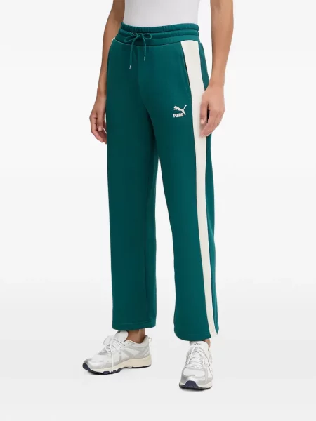 Pantaloni Puma cu broderie alergare verde