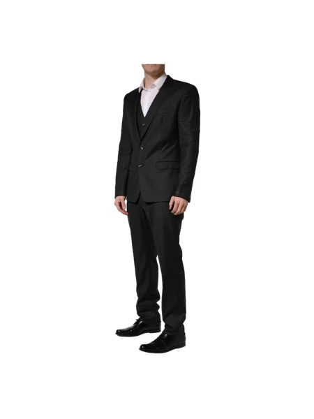Garnitur Dolce And Gabbana wełniany elegancki szary