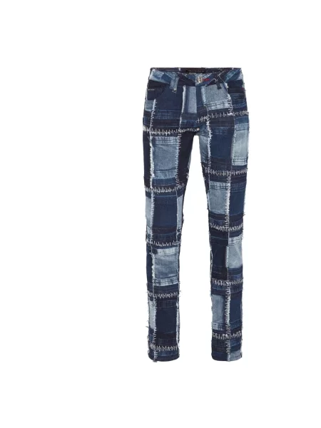 Jeansy straight leg Philipp Plein niebieskie