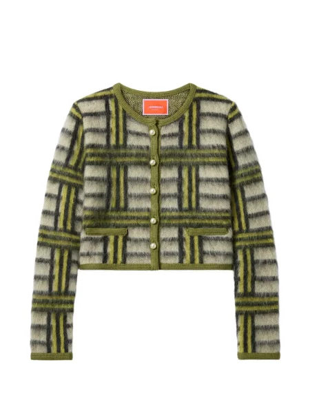 Cardigan La Doublej în carouri verde