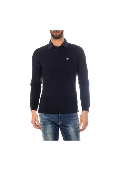 Koszulka polo Armani Jeans klasyczna niebieska