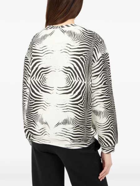 Pulover Roberto Cavalli cu imagine cu model zebră alb