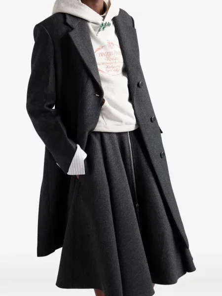 Hanorac cu glugă Prada din fleece gri