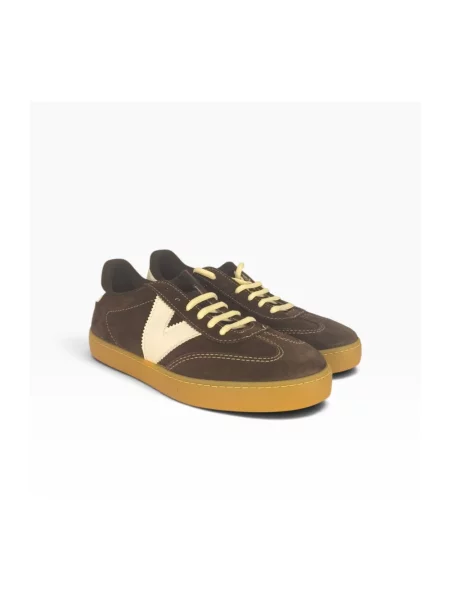 Sneakersy Victoria skórzane brązowe