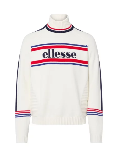 Ellesse Sweter z haftem Pellini Mężczyźni biały|czerwony|niebieski wzorzysty S biały