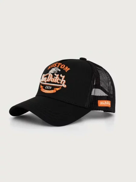 Von Dutch trucker kapa z bombažem črna
