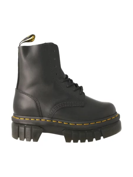 Lekkie botki Dr. Martens skórzane na płaskim obcasie czarne