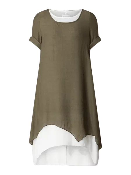 Sukienka z efektem dwóch warstw Apricot khaki