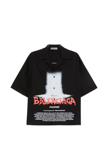 Scurt cămașă Balenciaga cu imagine negru