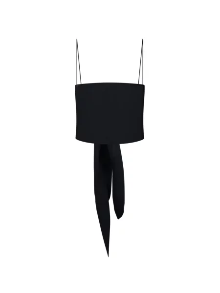 Top Forte_forte fără mâneci cu legături negru